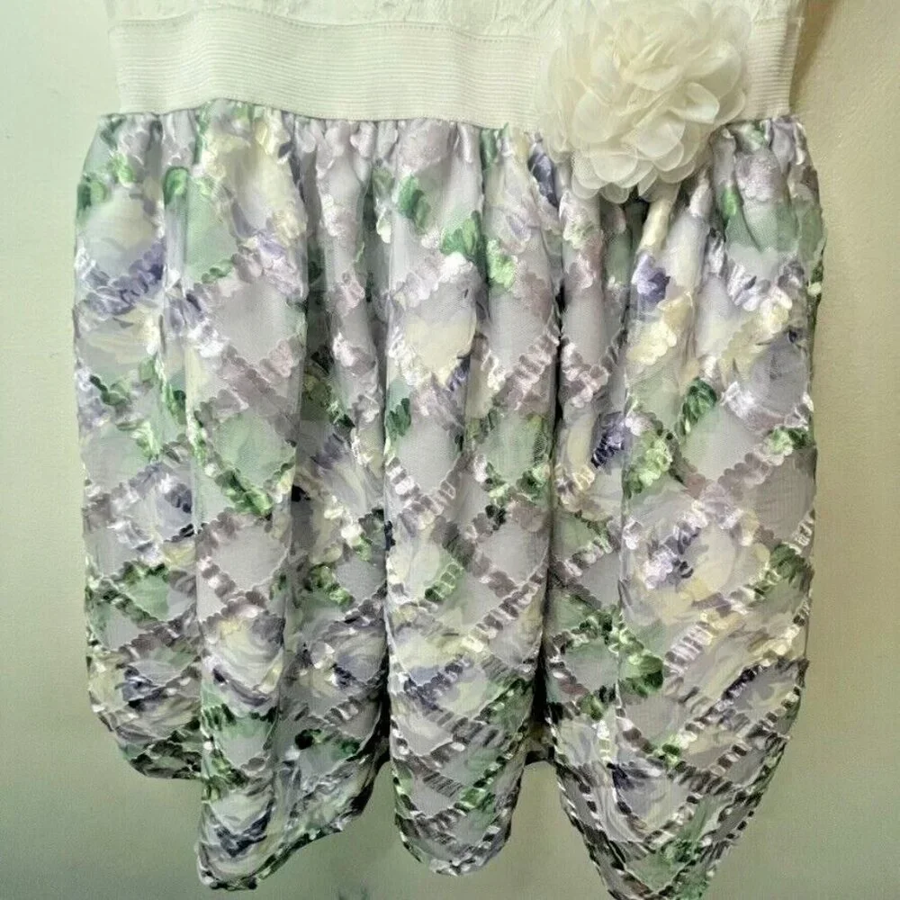 Children's‎ Place Girls Size L 10/12 Sleeveless Lace Tee Tank Lilac Floral Skirt - Picture 4 of 10